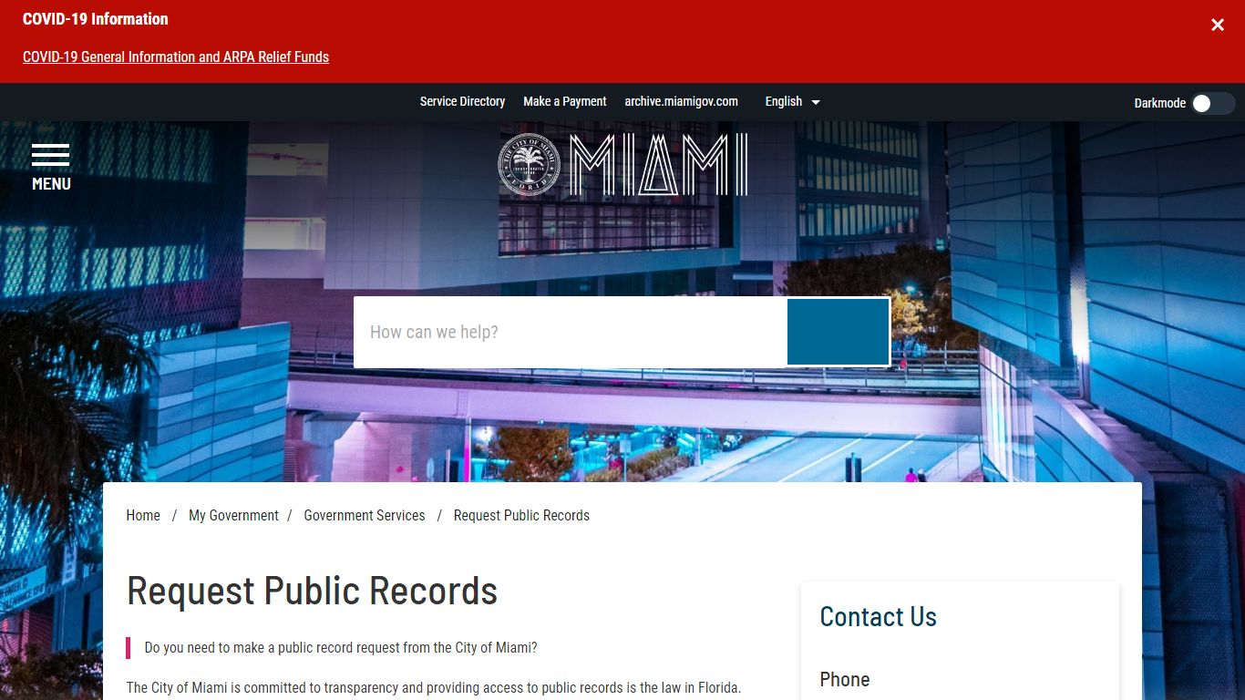 Request Public Records - Miami