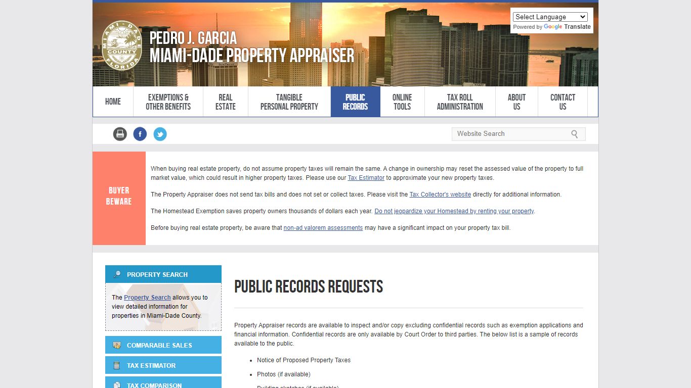 Public Records Requests - Miami-Dade County